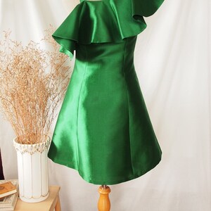 Emma Green Bridesmaid Dress Green Prom Dress One Shoulder - Etsy