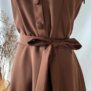 DOWNTOWN Cappuccino Brown Bridesmaid Shirt Dress Retro Vintage Women capsule wardrobe Sundress Summer Clothing Party Dress Halloween image 6