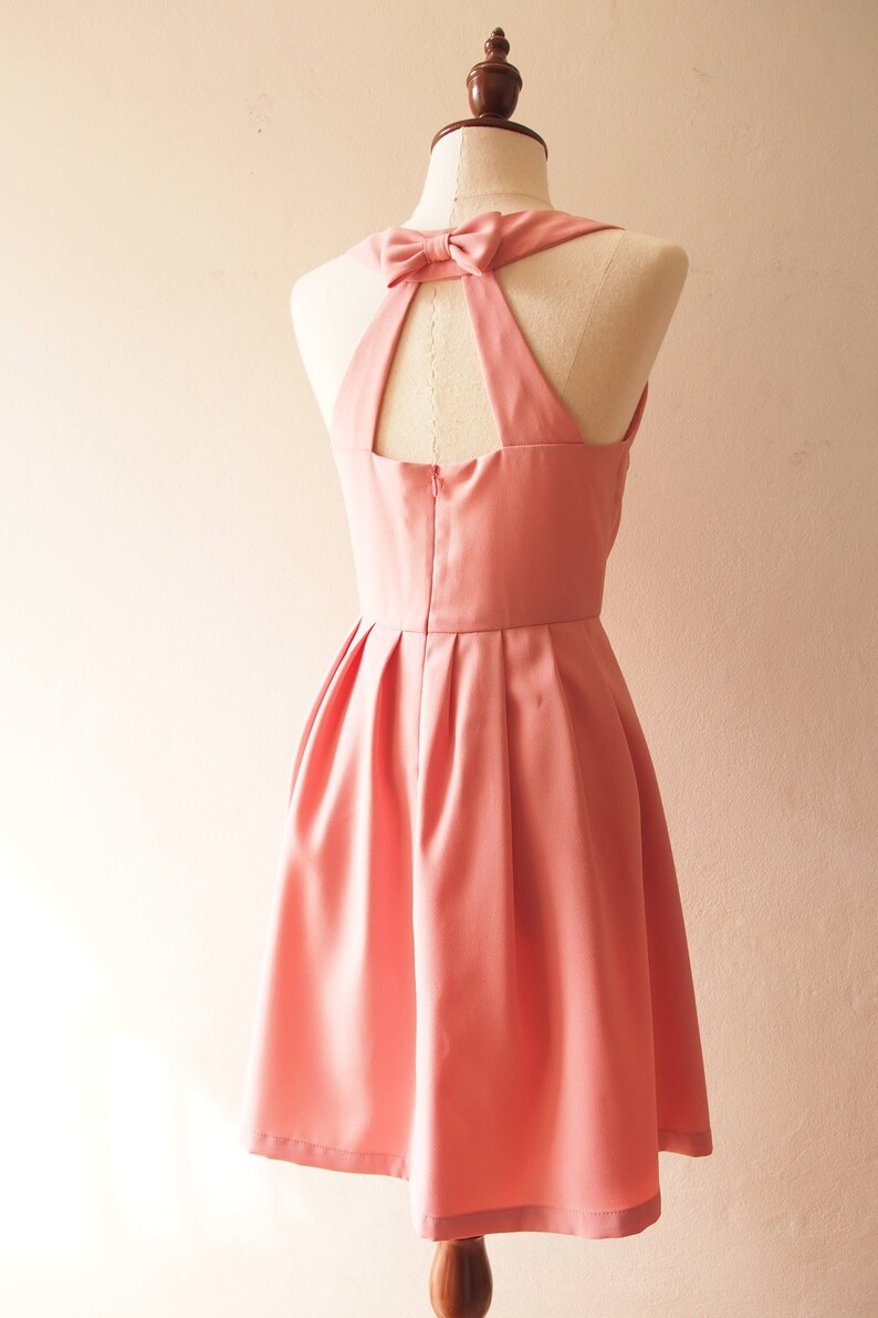 𝐋𝐎𝐕𝐄 𝐏𝐎𝐓𝐈𝐎𝐍 Pink Dress Sweet Pink Bridesmaids Dress Back Bow - Etsy