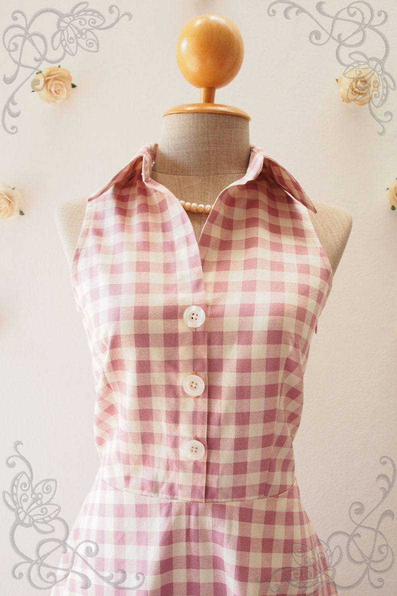 pink gingham sundress