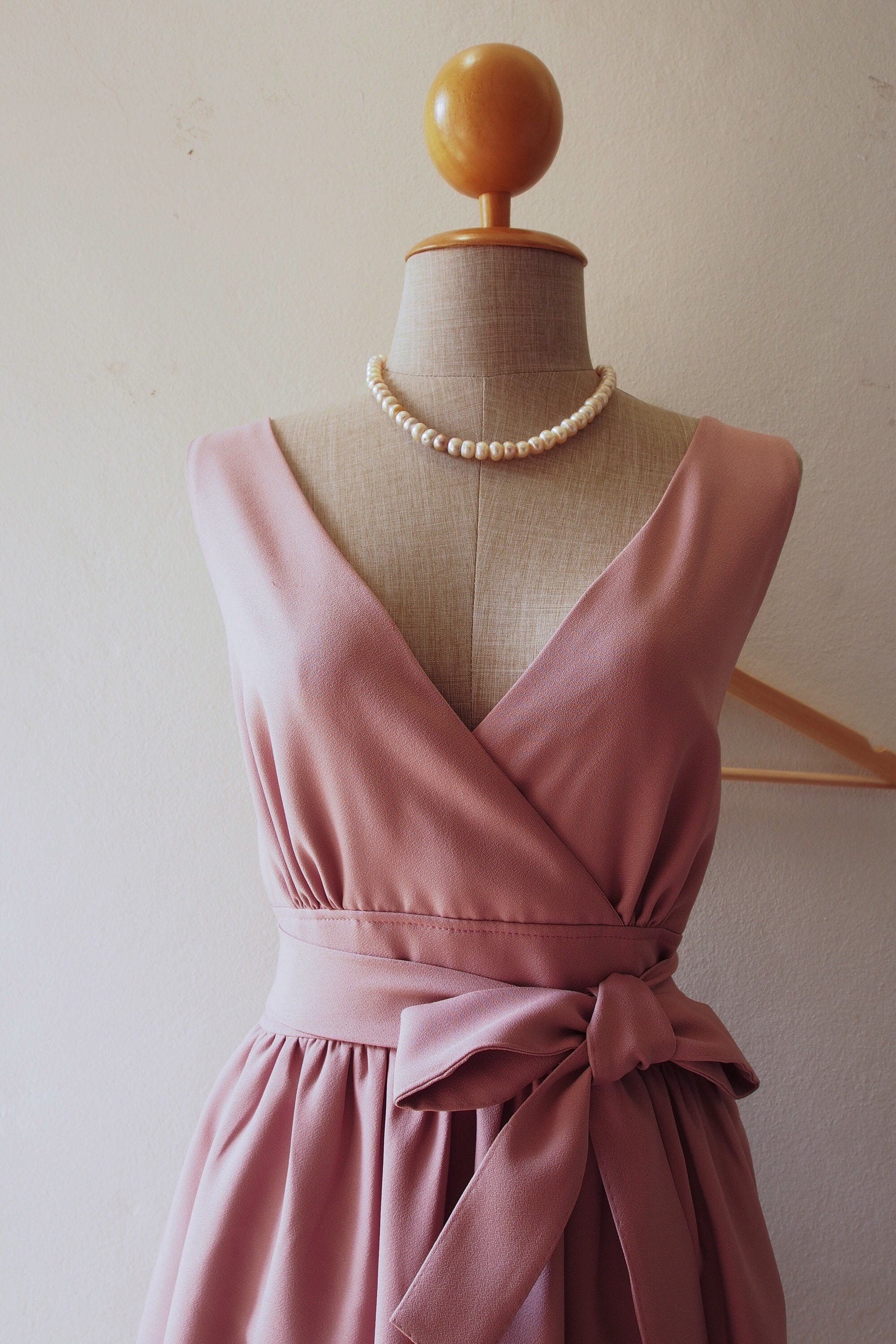 blush pink swing dress