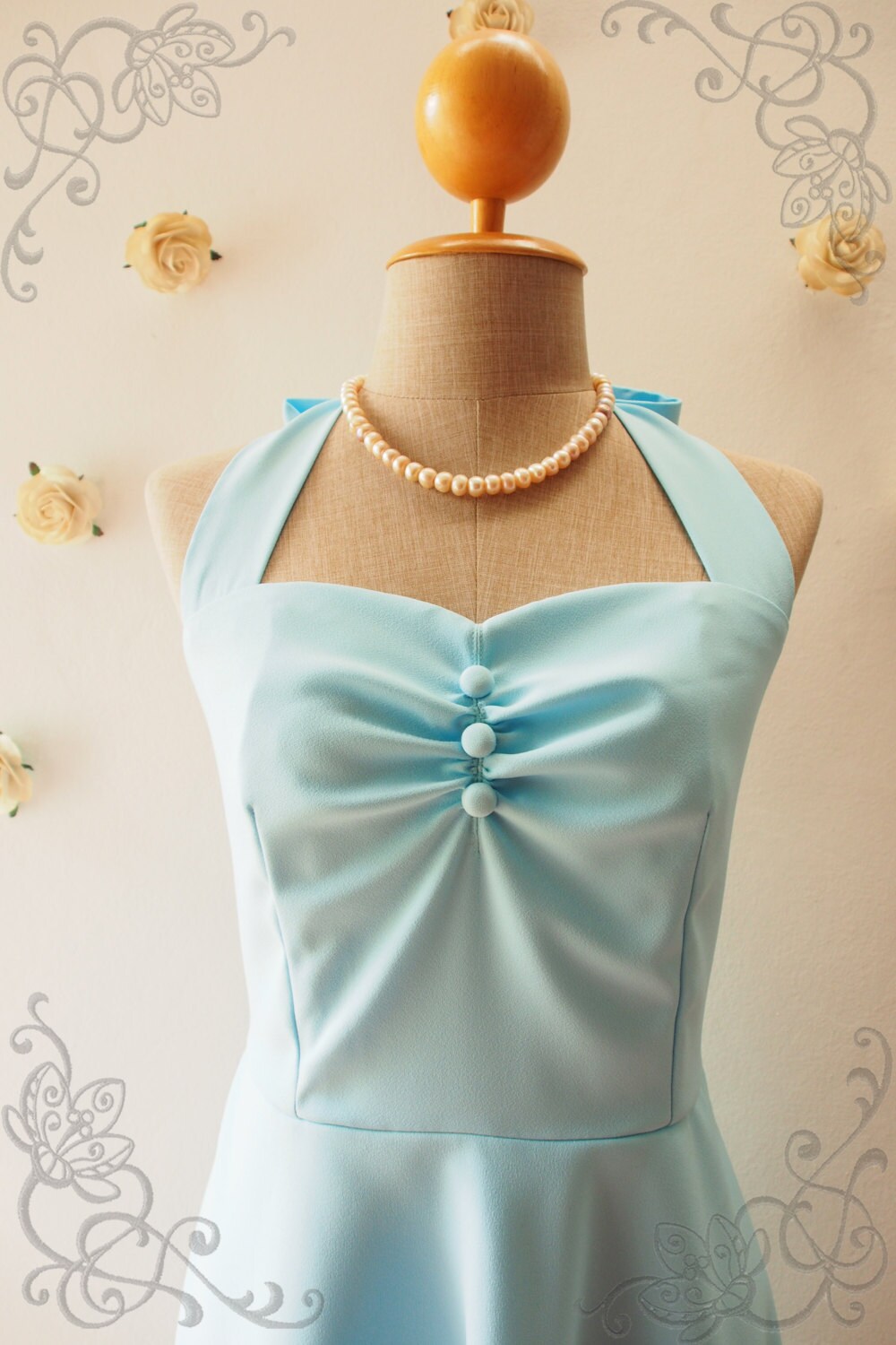 Baby Blue Cheap Bridesmaid Dress Casual Dress Blue Party Dress Etsy