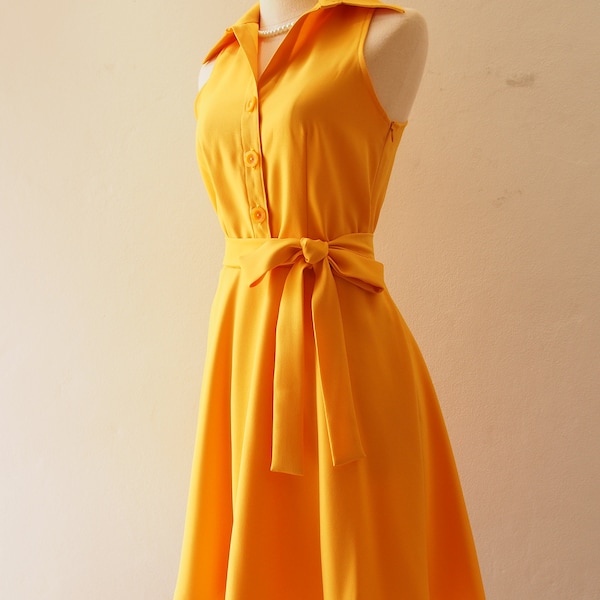 Mustard Yellow Dress - Etsy