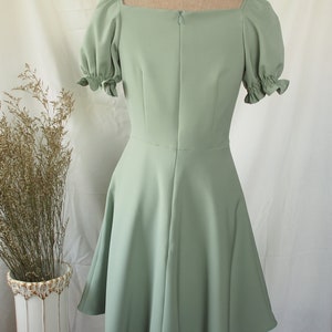 Sage Green Dress Snow White Dolly Puff Sleeve Summer Dress Sage Green ...