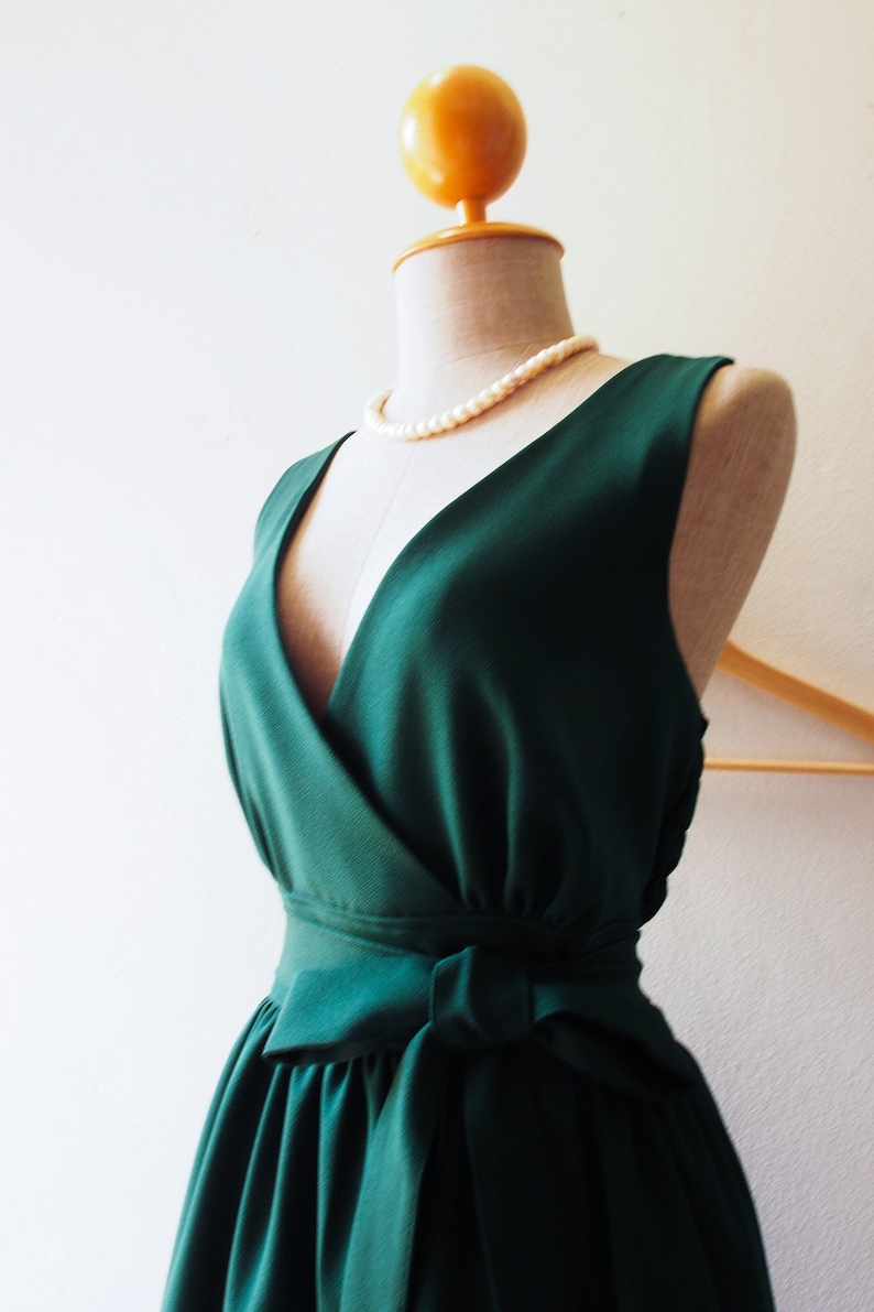 forest green party dress