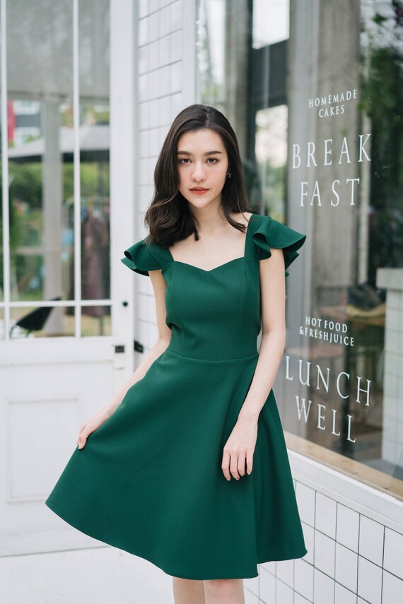 forest green summer dress