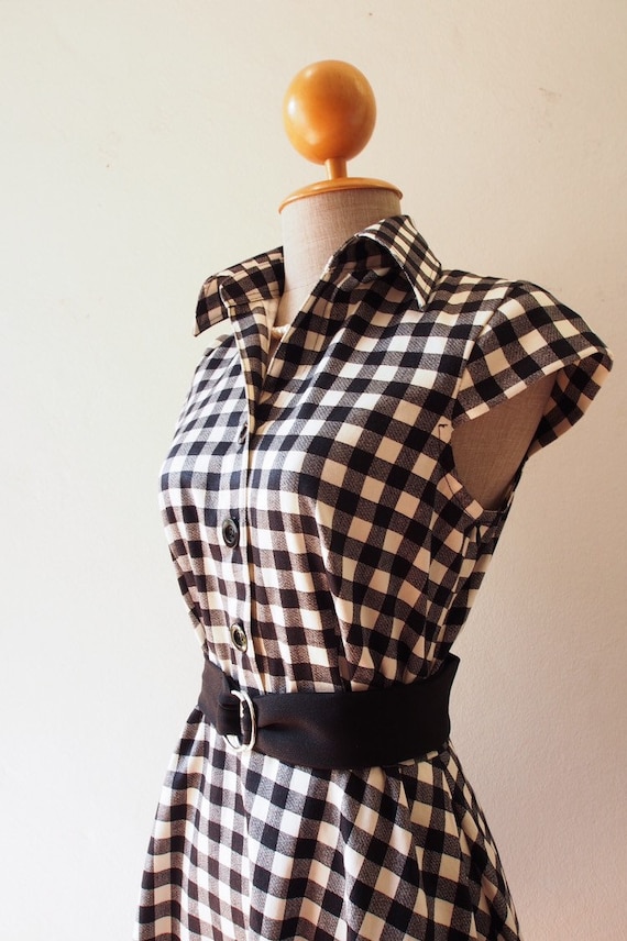 black gingham dress