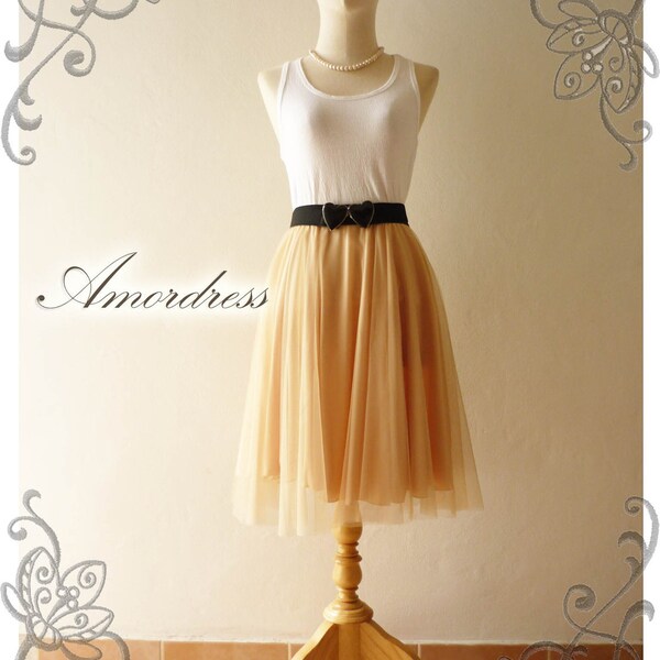Amor Vintage Inspired  Fairy Tutu Circle Skirt Mix and Match -Vibrant Butter Cream-