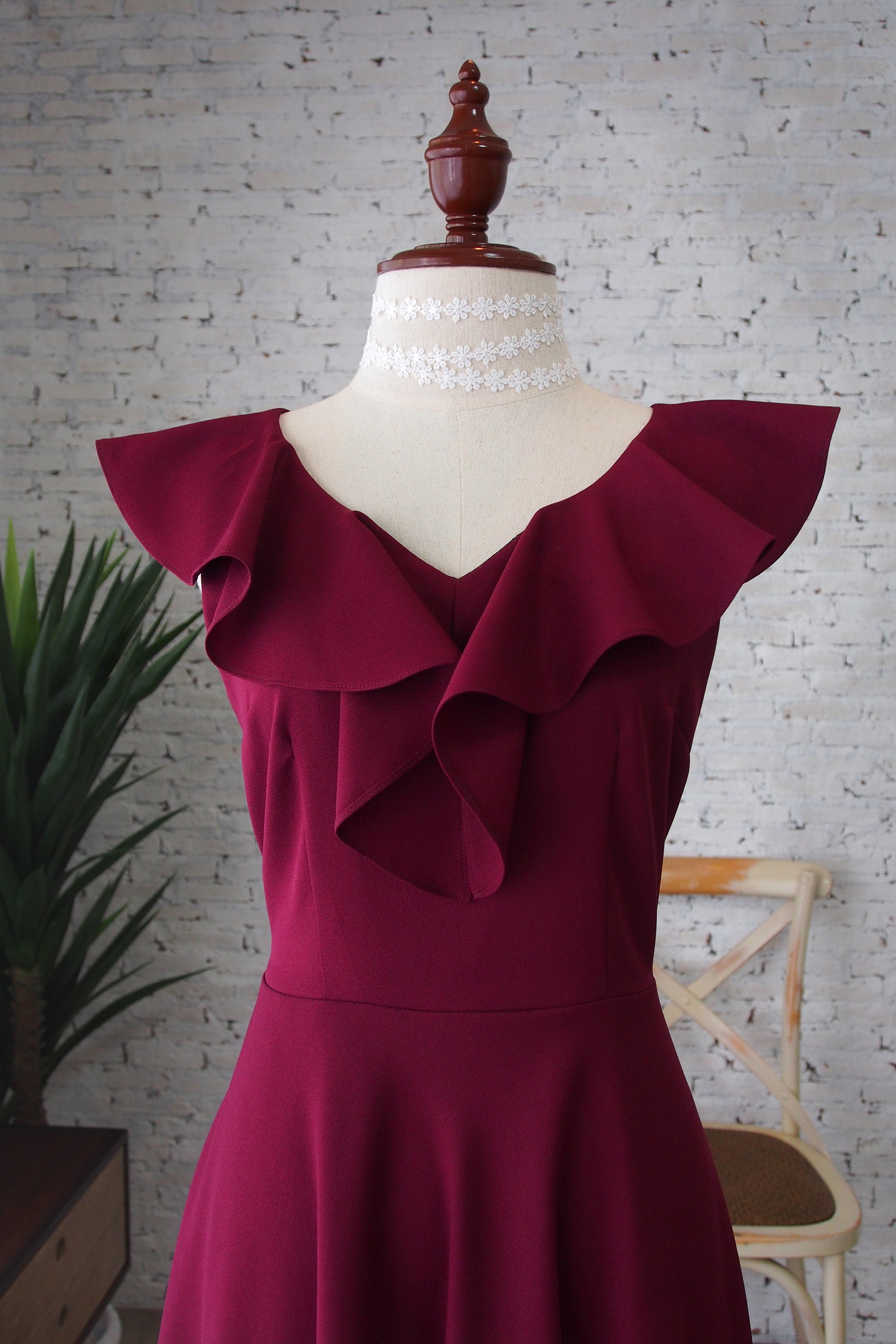 Vestido color vino - Etsy España Vestido color vino - Etsy España