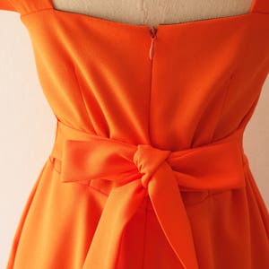 OLIVIA Orange Dress Orange Bridesmaid Dress Swing Dance Dress Tangerine Dress Ruffle Sleeve Sundress Sweetheart Prom Dress Summer Dress image 9