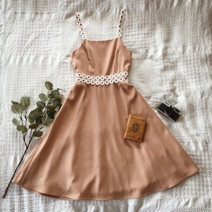 Straps Dress Tan Dress With Floral Lace Fit and Flare Vintage Sundress Autumn Mod Clothing Tan Dress Light Brown Party Dress Halloween Gift - Etsy Straps Dress Tan Dress With Floral Lace Fit and Flare Vintage Sundress Autumn Mod Clothing Tan Dress Light Brown Party Dress Halloween Gift - Etsy