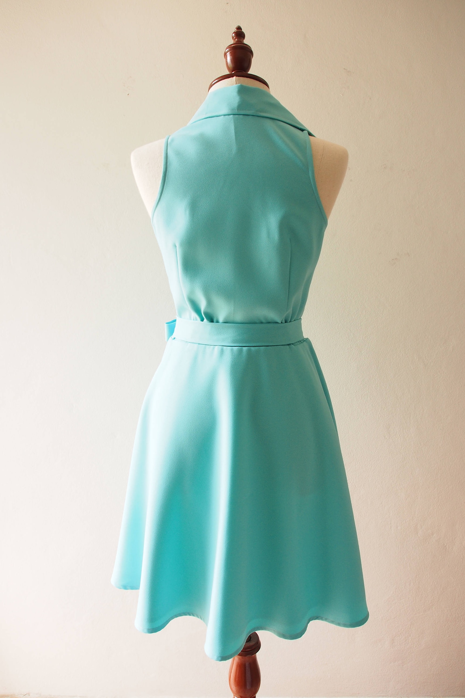 DOWNTOWN Pastel Blue Dress Shirt Dress Working Dress Casual Etsy