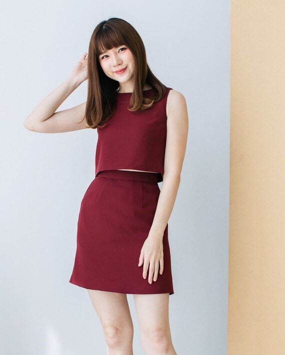 a line skirt and top set