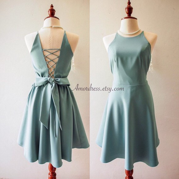 sage green boho bridesmaid dress