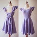 OLIVIA - summer dress Dusty Purple Dress Ruffle Sleeve Strap Style sweetheart Swing Dress bridesmaid Purple Cocktail Christmas Gift for her 