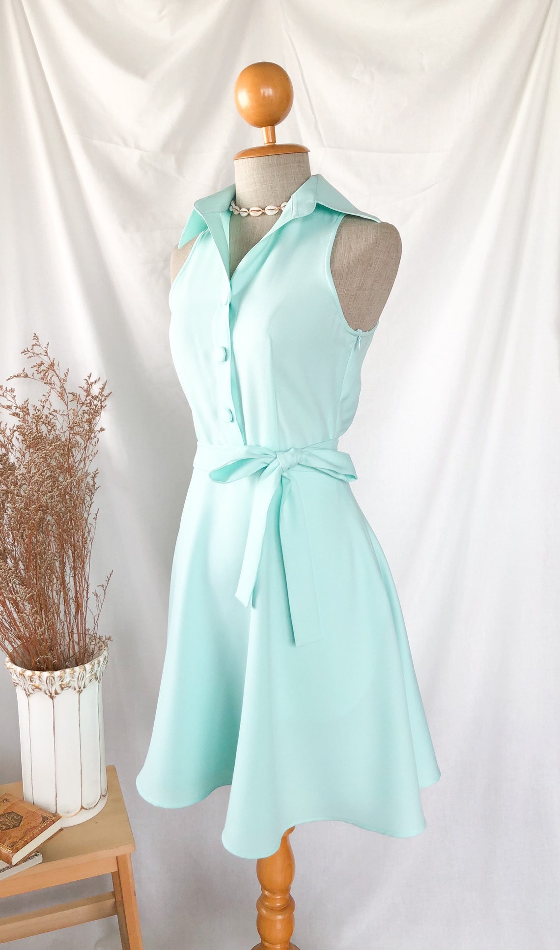 DOWNTOWN Mint Green Dress MINT Bridesmaid Dress Retro Vintage - Etsy