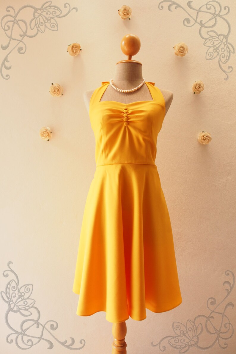 yellow halter sundress