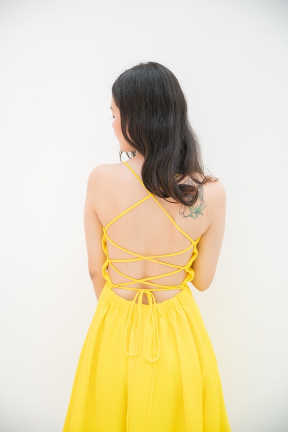 Sexy yellow best sale sundress