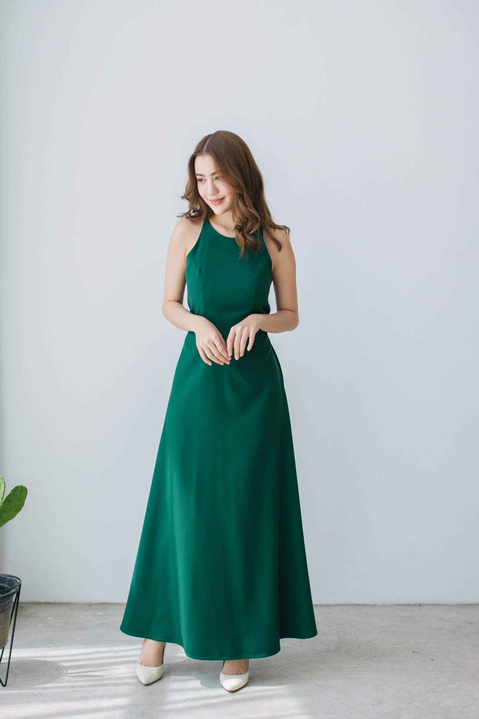 Green Bridesmaid Dress Forest Green Maxi Dress Wedding Dress Etsy