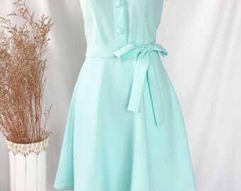 DOWNTOWN Mint Green Dress MINT Bridesmaid Dress Retro Vintage Women Fashion Sundress Summer Clothing Shirt Dress Party picnic Dress