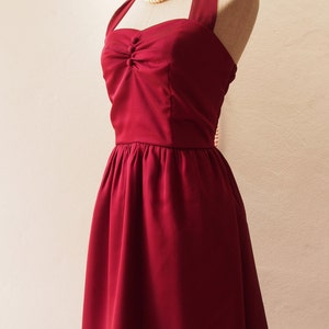Christmas Dress Red Wine Dress Burgundy Dress Vintage Inspired Blood Red Party Prom Dress Evening dress Burgundy bridesmaid dress