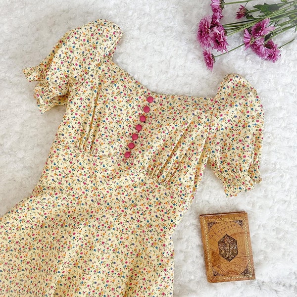 Yellow Floral Dress Etsy