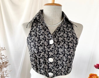Amordress shirt dress with black petite floral print retro clothing for women cotton fabric summer vintage sundress