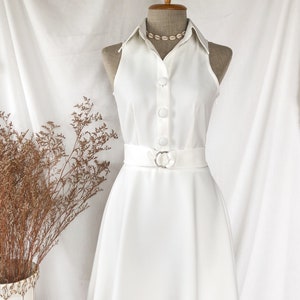 DOWNTOWN White Shirt dress wedding Bridesmaid good taste fashion Retro Vintage Sundress Summer Clothing mod prom old money preppy fashion