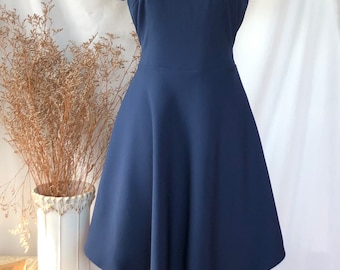 Alita Navy bridesmaids dress dark blue party dress vintage sundress can be made longer length - summer dress prom dress