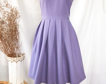 Purple Vintage Sundress Purple Bridesmaids Dress pleated skirt vintage retro clothing school dance dress modest party dress formal