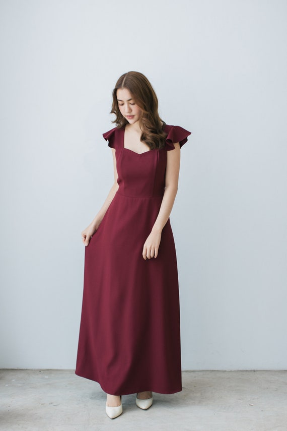Buy Maroon Cutdana Net Designer Gown - Koskii
