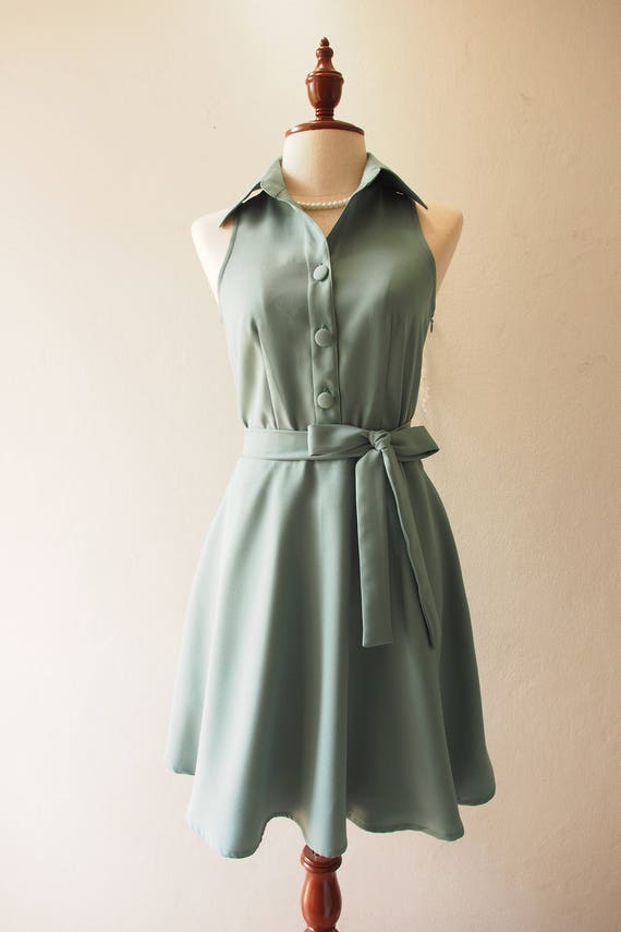 sage casual dress