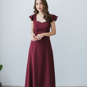 maroon elegant dress