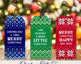 Christmas Gift Tags Cross Stitch Pattern Classic Festive Ornaments Scandinavian Designs Digital Download PDF Chart N157ld