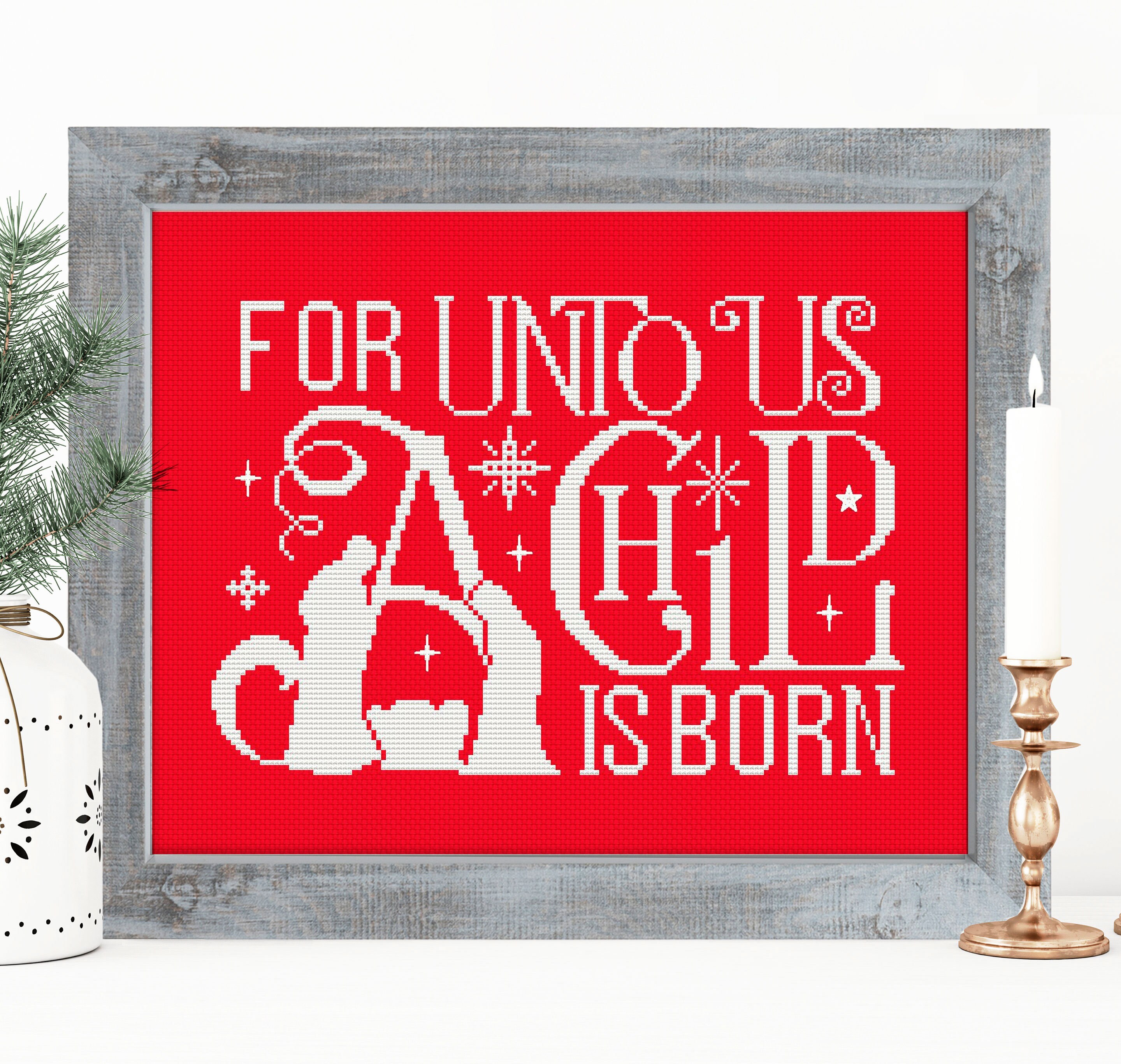 For Unto Us A Child Is Born Christmas Card 