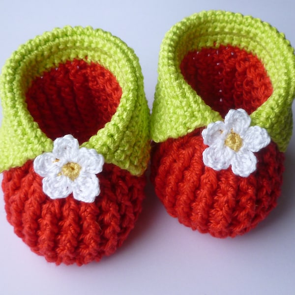 Crocheted Baby Girls Shoes PDF Pattern Instant Download Crochet Pattern Baby strawberry booties