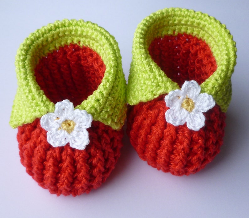 Crocheted Baby Girls Shoes PDF Pattern Instant Download Crochet Pattern Baby strawberry booties image 1