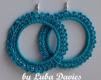 Crocheted Earrings PDF Crochet Pattern Instant Download Crochet Pattern - Earrings-hoops LACE