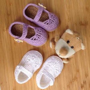 Crocheted Baby Girls Shoes PDF Instant Download Crochet Pattern YARA simple baby shoes image 2