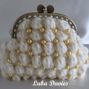 Crochet Purse PDF Pattern Instant Download Crochet Pattern - BOBBLE STITCH beaded coin purse