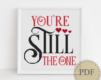 You Are Still The One Cross Stitch Pattern Love Quote Family Valentine Wedding Anniversary Sentiment Instant Download PDF Chart N531ld