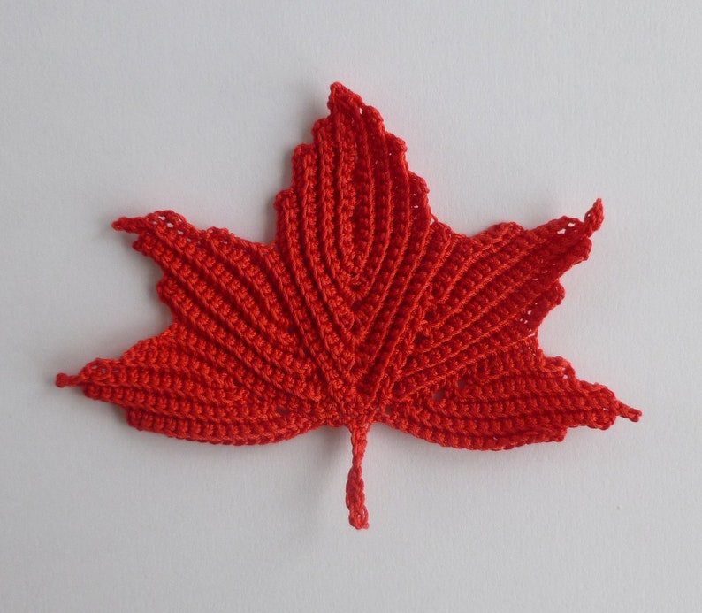 Crochet Maple Leaf Pattern Instant Download Crochet PDF Pattern Irish Crochet All five branches made without cutting thread image 6