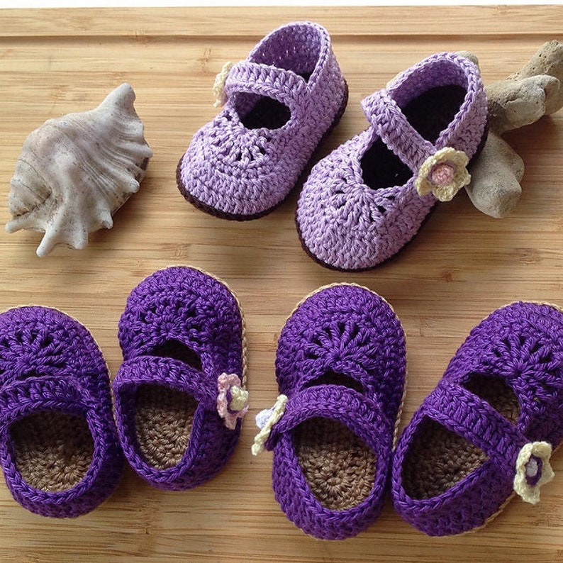 Crocheted Baby Girls Shoes PDF Instant Download Crochet Pattern YARA simple baby shoes image 1