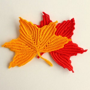 Crochet Maple Leaf Pattern Instant Download Crochet PDF Pattern Irish Crochet All five branches made without cutting thread image 3