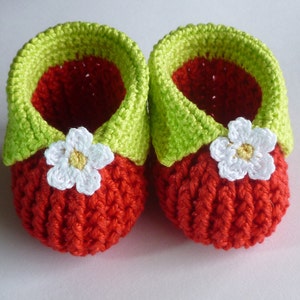 Crocheted Baby Girls Shoes PDF Pattern Instant Download Crochet Pattern Baby strawberry booties image 2