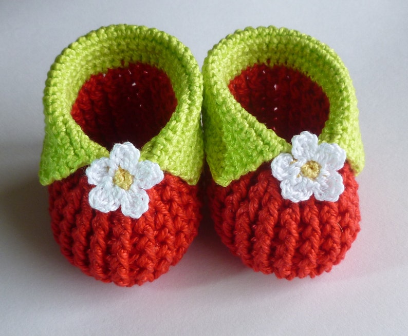 Crocheted Baby Girls Shoes PDF Pattern Instant Download Crochet Pattern Baby strawberry booties image 2