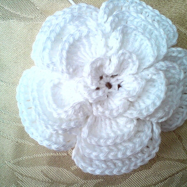 Crochet Flower Pattern Instant Download Floral Crochet PDF Pattern Motif 4 Layers Large Crochet Flower With Open Centre