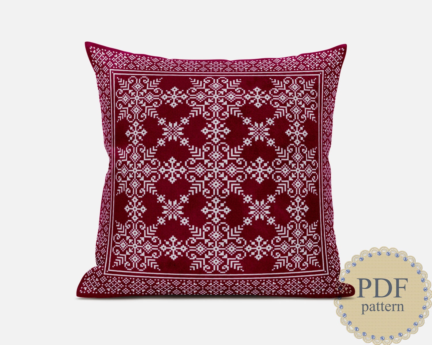National Style Cross Stitch Embroidery Sofa Cover
