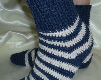 Crocheted striped men's socks Instant Download Crochet PDF Pattern