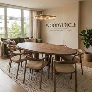 Handmade Walnut Dining Table, Solid Wood Kitchen Table